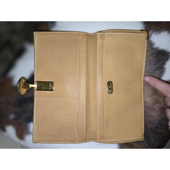 Rare Vintage Gucci Leather Trifold Wallet Envelope Design - Picture 2 of 12